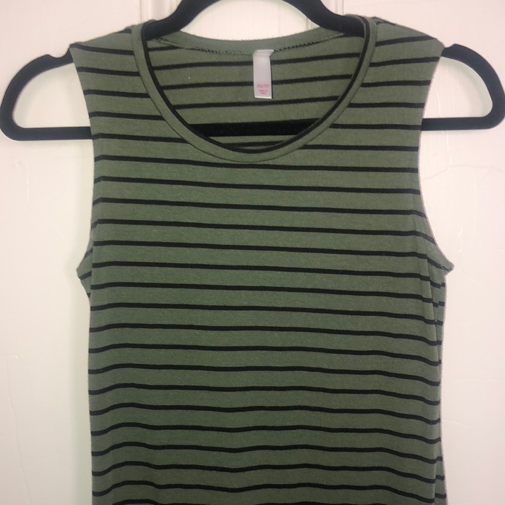 Xhileration Black and Green Striped Dress
